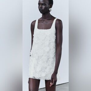 Zara white floral dress